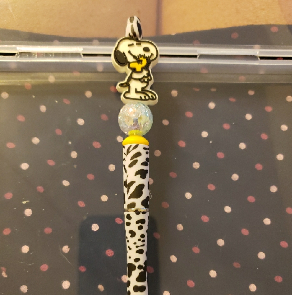 Handmade Snoopy Focal Bead Beaded Pen